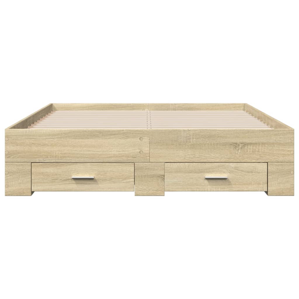 Πλαίσιο Κρεβατιού με συρτάρια Sonoma Δρυς 120x190εκ. Επεξ. Ξύλο