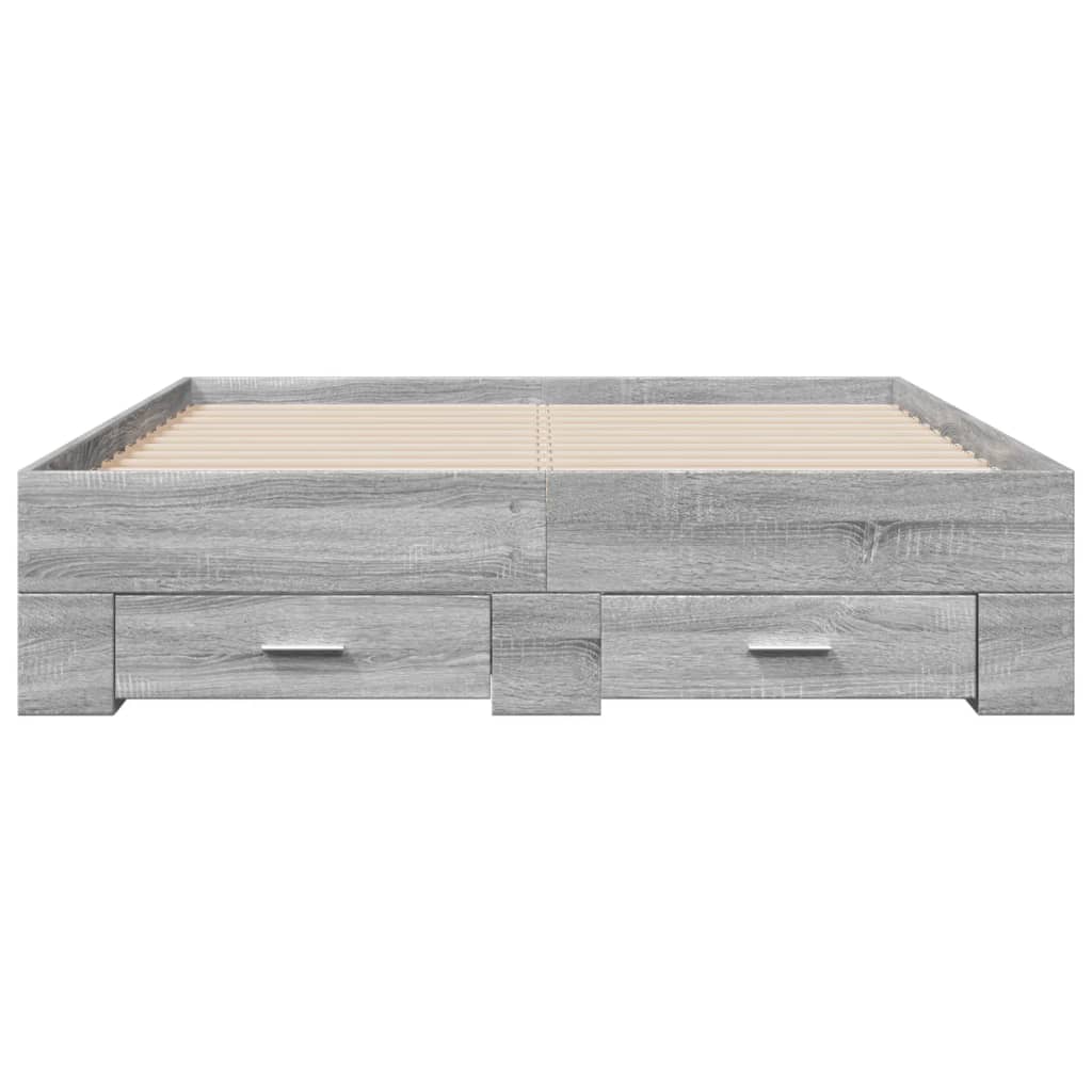 Πλαίσιο Κρεβατιού με συρτάρια Γκρι sonoma 120x190εκ. Επεξ. Ξύλο