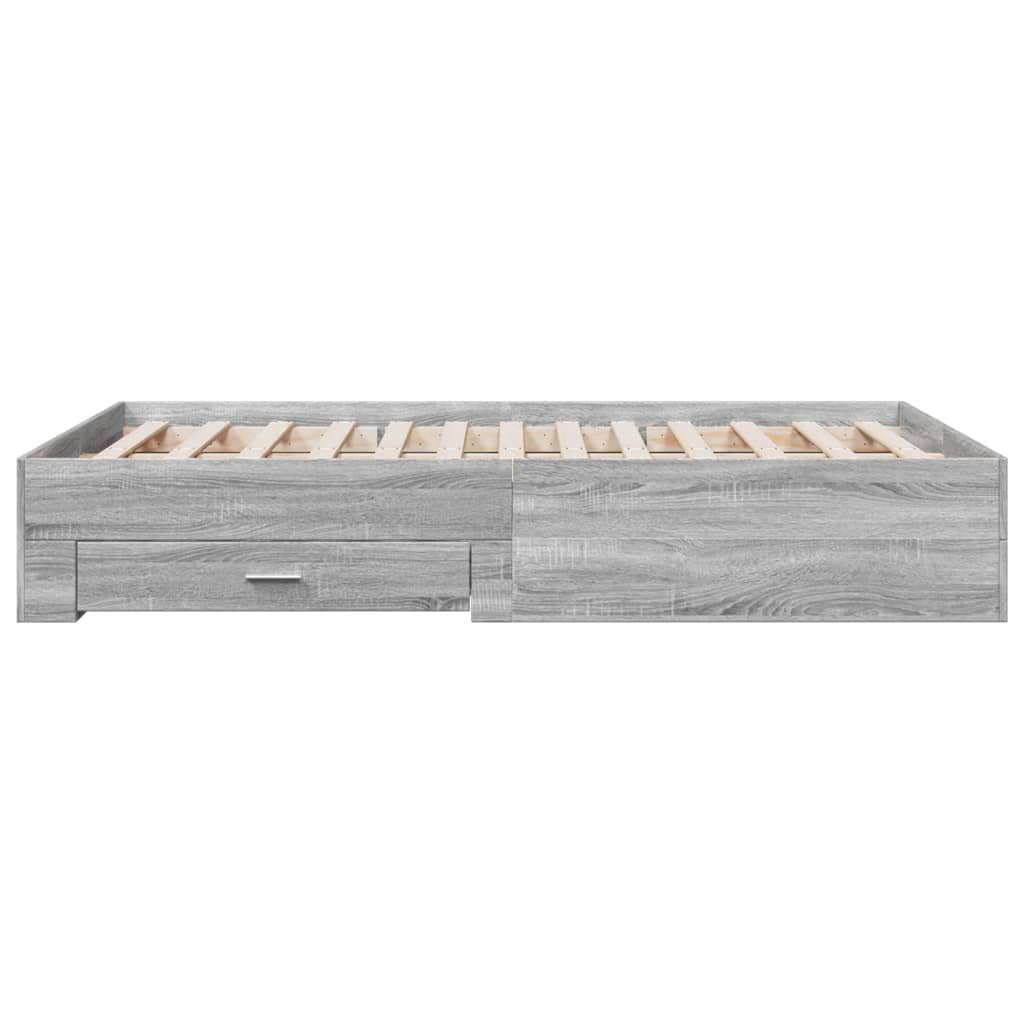 Πλαίσιο Κρεβατιού με συρτάρια Γκρι sonoma 120x190εκ. Επεξ. Ξύλο