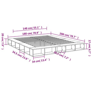 Πλαίσιο Κρεβατιού Λευκό 180 x 200 εκ. Επεξεργ. Ξύλο