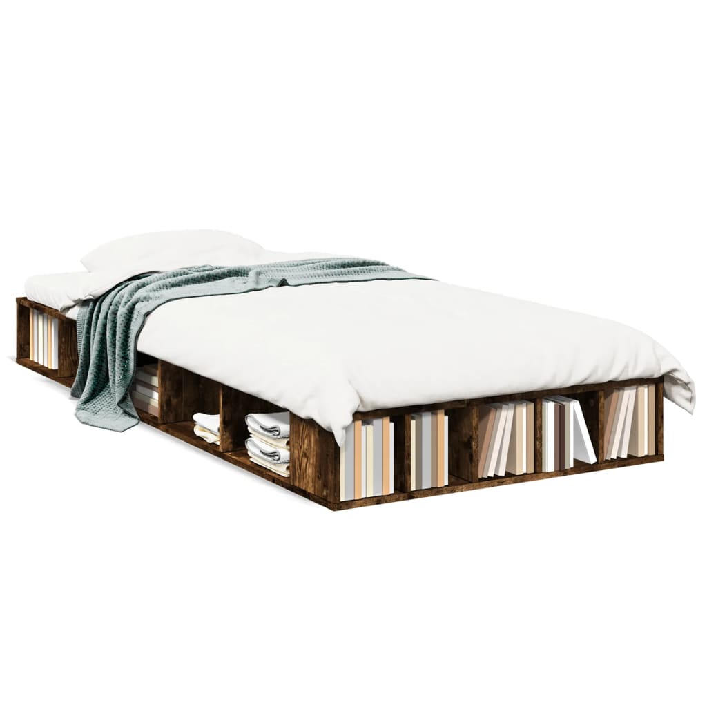 Πλαίσιο Κρεβατιού Καπνιστή Δρυς 100x200 εκ. Επεξεργασμένο Ξύλο