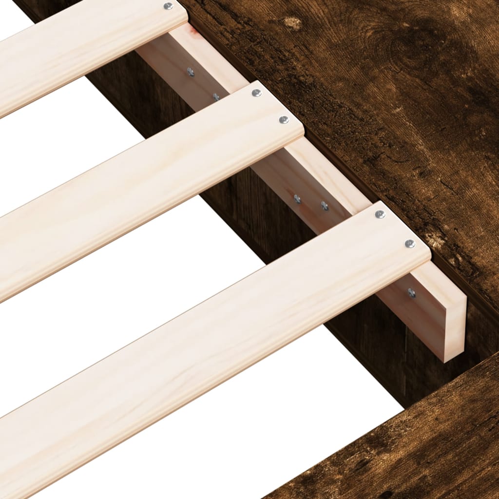 Πλαίσιο Κρεβατιού Καπνιστή Δρυς 100x200 εκ. Επεξεργασμένο Ξύλο