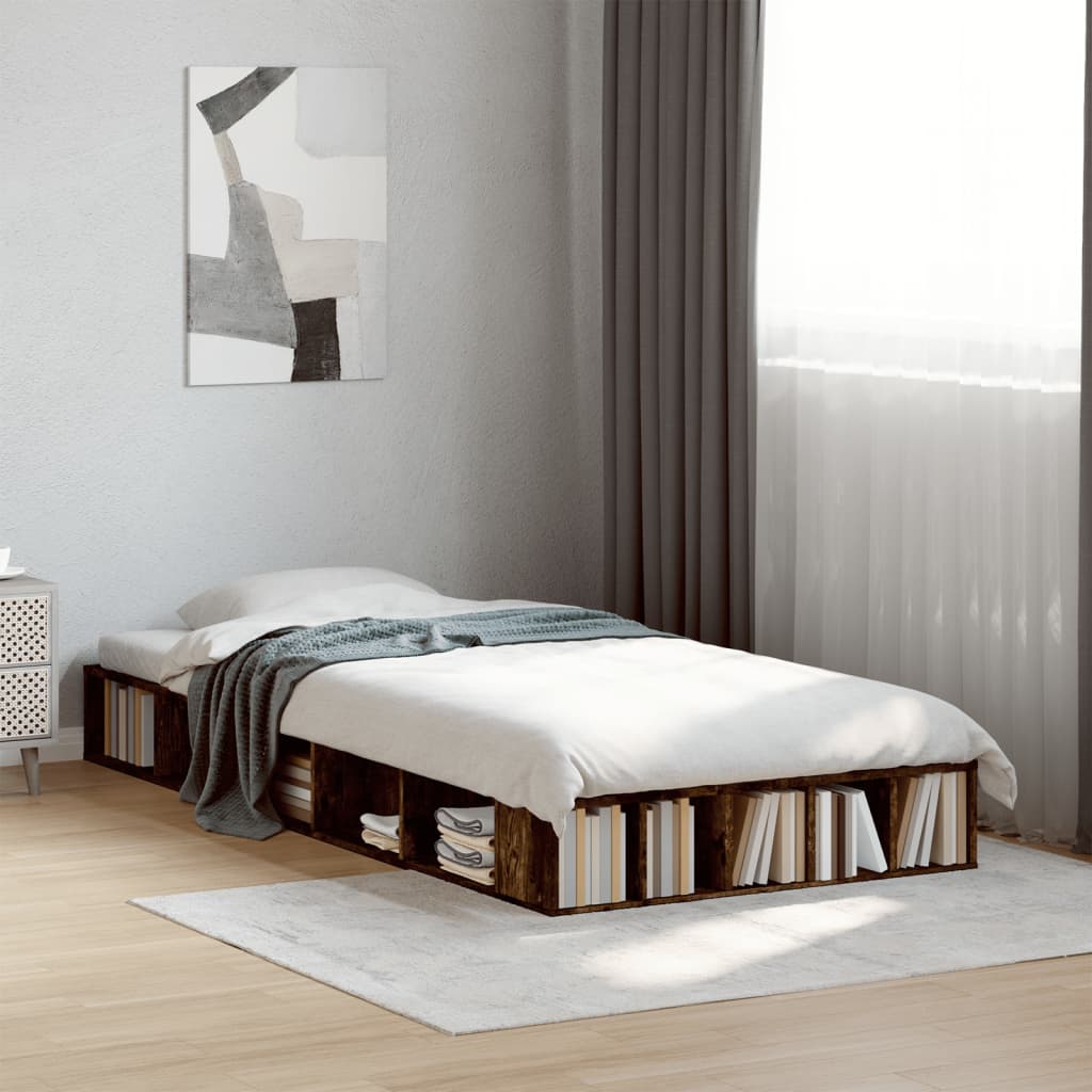Πλαίσιο Κρεβατιού Καπνιστή Δρυς 90 x 190 εκ. Επεξεργασμένο Ξύλο