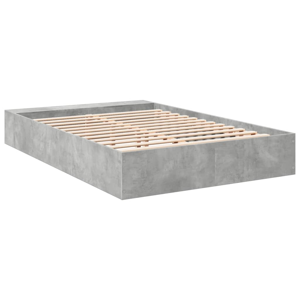 Πλαίσιο Κρεβατιού Γκρι Σκυροδέματος 160x200 εκ. Επεξεργ. Ξύλο