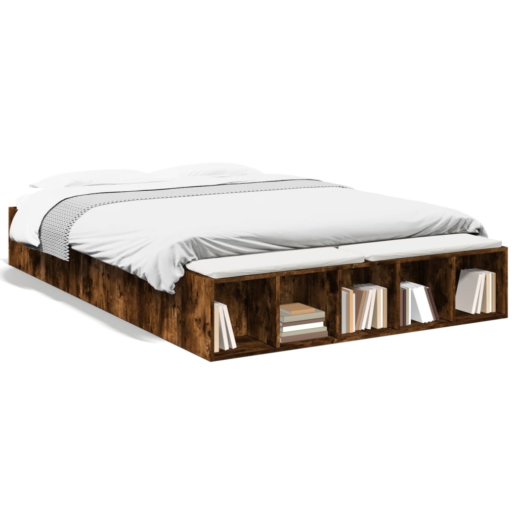 Πλαίσιο Κρεβατιού Καπνιστή Δρυς 150x200 εκ. Επεξεργασμένο Ξύλο