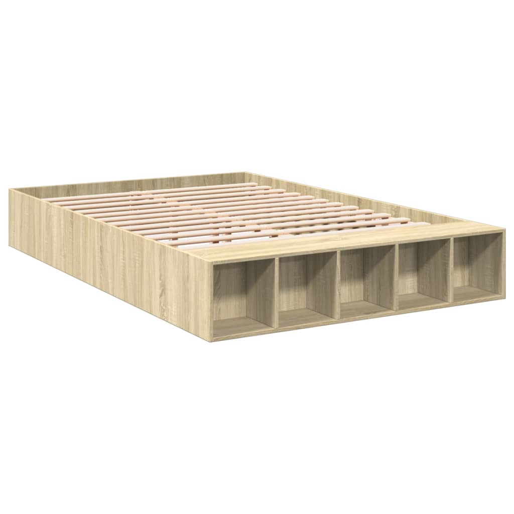 Πλαίσιο Κρεβατιού Sonoma Δρυς 140x200 εκ. Επεξεργασμένο Ξύλο - Pakobazaar