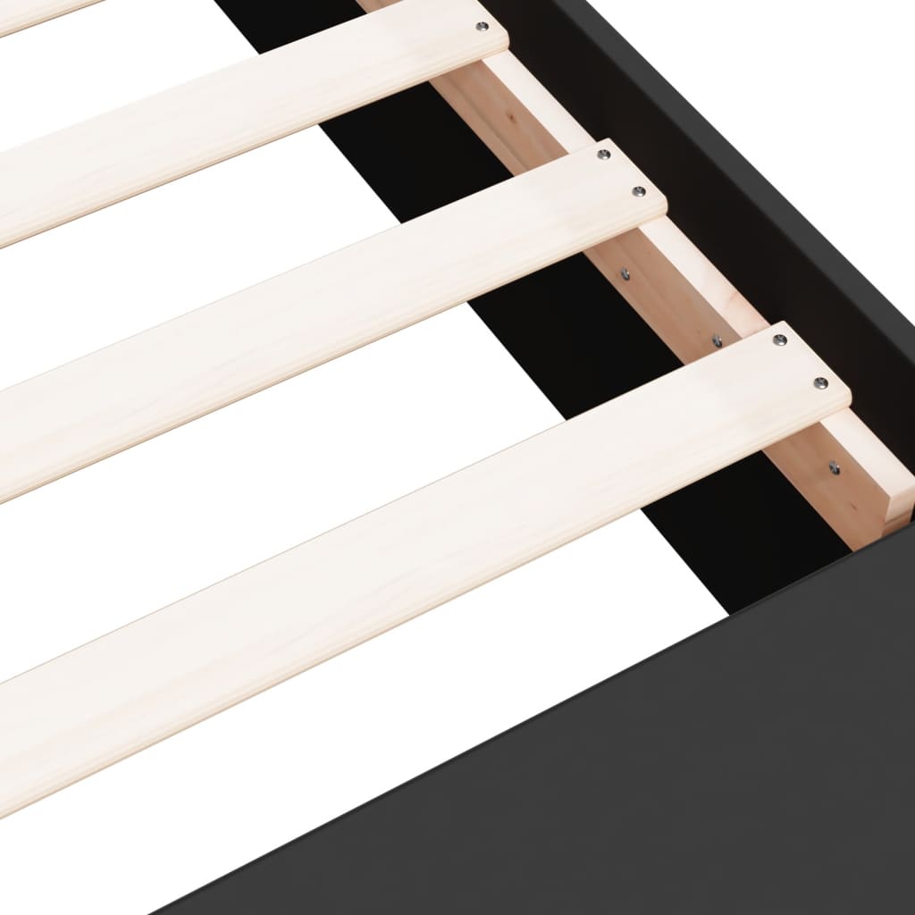 Πλαίσιο Κρεβατιού Μαύρο 135x190 εκ. Επεξεργ. Ξύλο