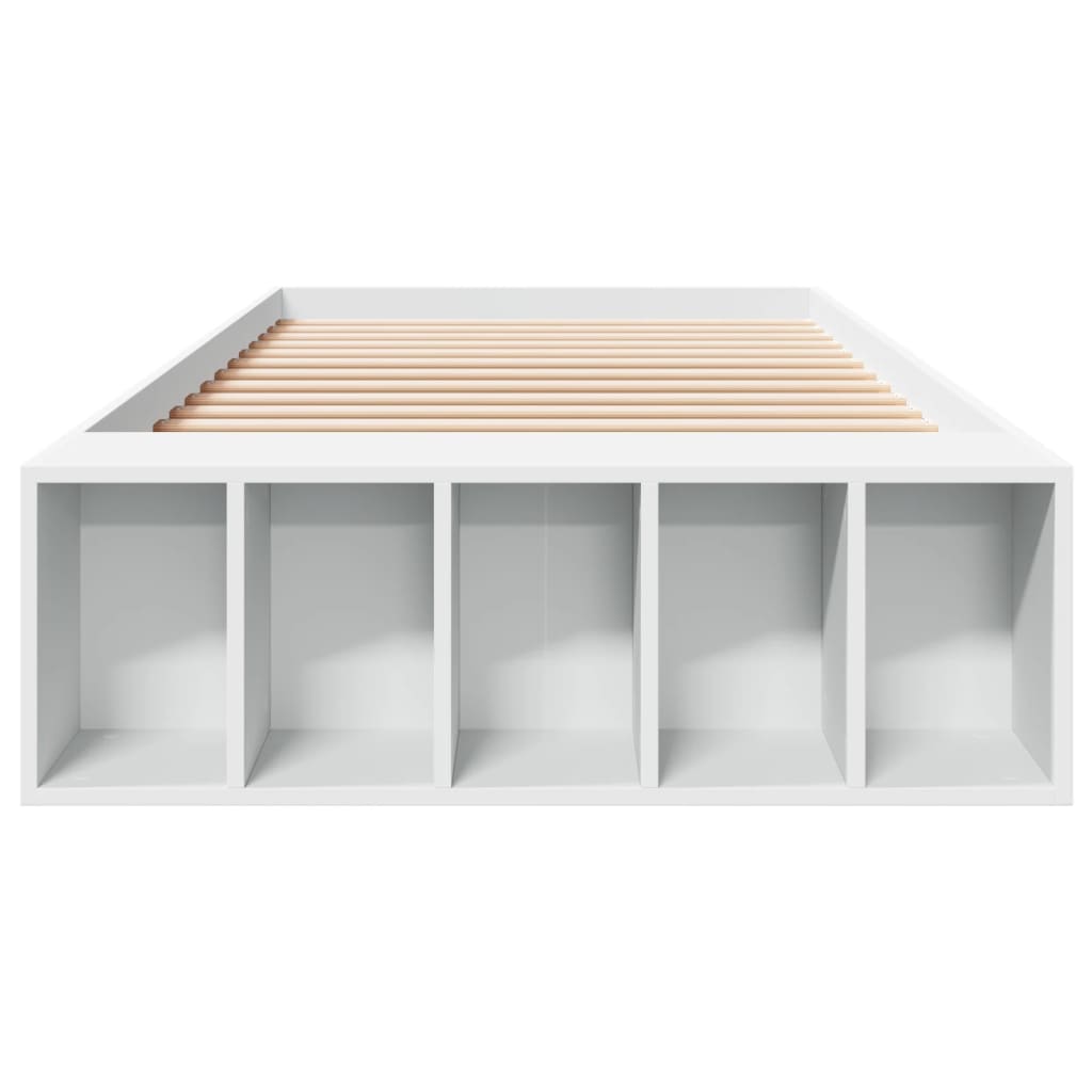 Πλαίσιο Κρεβατιού Λευκό 75 x 190 εκ. από Επεξεργασμένο Ξύλο