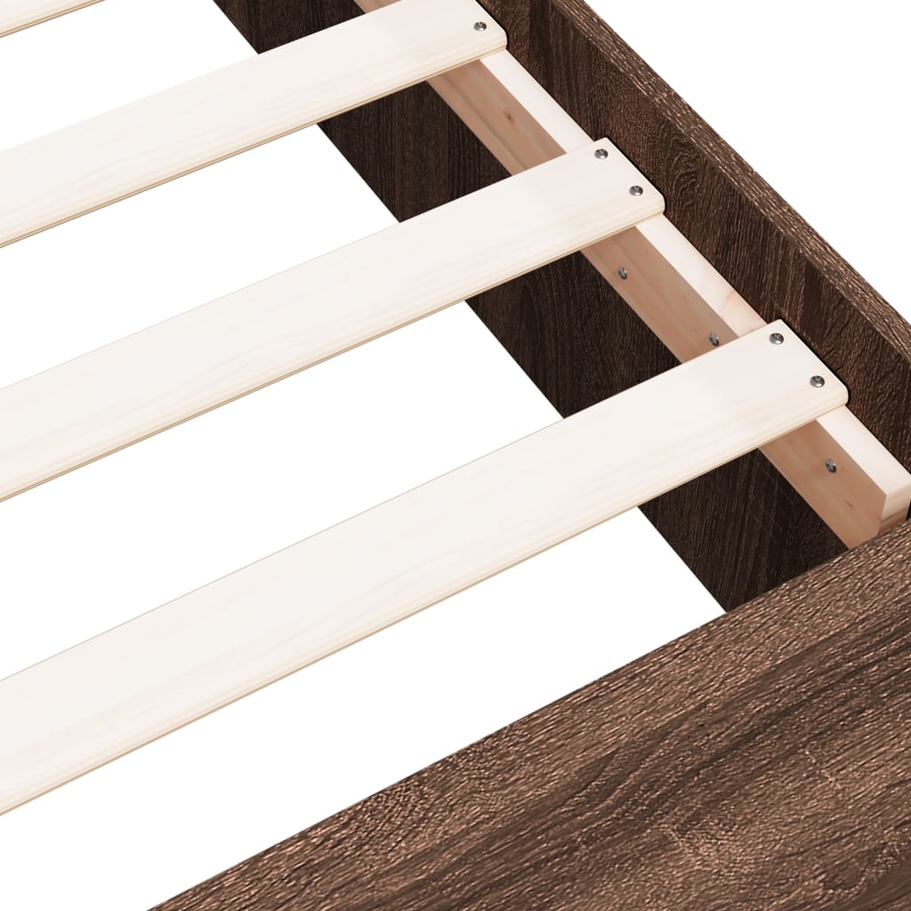 Πλαίσιο Κρεβατιού Καφέ Δρυς 75x190 εκ. Επεξεργασμένο Ξύλο