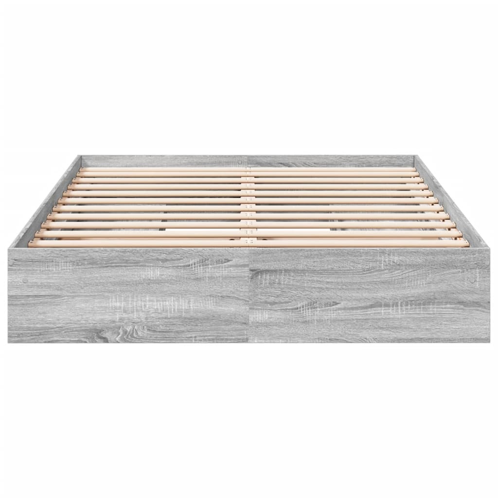 Πλαίσιο Κρεβατιού με Συρτάρια Γκρι Sonoma 150x200εκ. Επεξ. Ξύλο