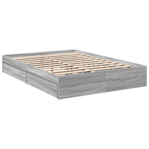 Πλαίσιο Κρεβατιού με συρτάρια Γκρι sonoma 140x200εκ. Επεξ. Ξύλο