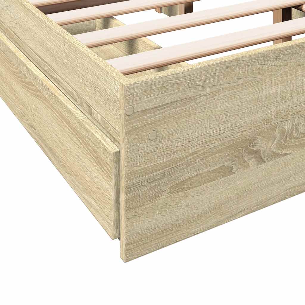 Πλαίσιο Κρεβατιού με συρτάρια Sonoma Δρυς 120x200εκ. Επεξ. Ξύλο
