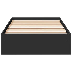 Πλαίσιο Κρεβατιού με Συρτάρια Μαύρο 100x200 εκ Επεξεργ. Ξύλο - Pakobazaar