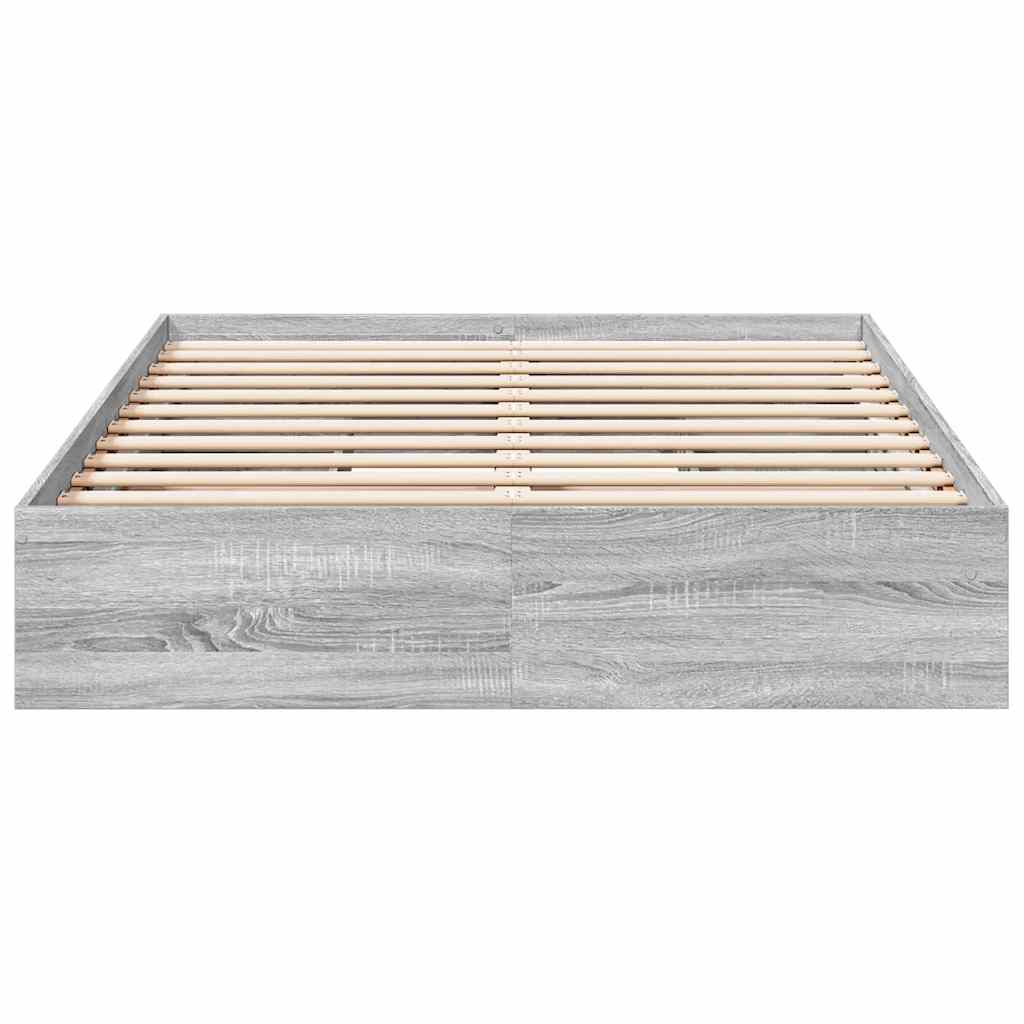 Πλαίσιο Κρεβατιού με συρτάρια Γκρι sonoma 140x190εκ. Επεξ. Ξύλο
