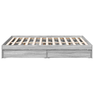 Πλαίσιο Κρεβατιού με συρτάρια Γκρι sonoma 140x190εκ. Επεξ. Ξύλο