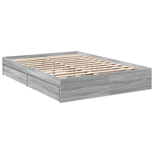 Πλαίσιο Κρεβατιού με συρτάρια Γκρι sonoma 140x190εκ. Επεξ. Ξύλο