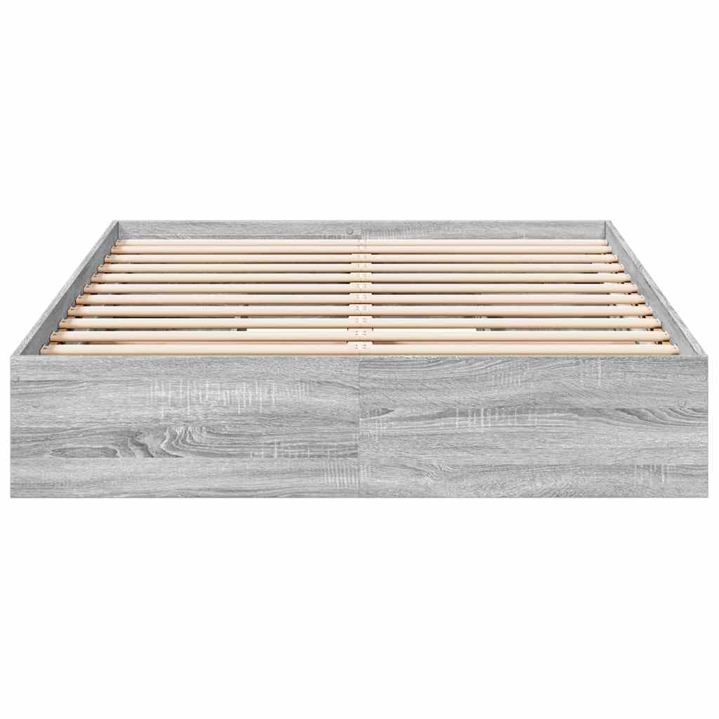 Πλαίσιο Κρεβατιού με συρτάρια Γκρι sonoma 135x190εκ. Επεξ. Ξύλο