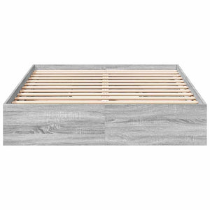 Πλαίσιο Κρεβατιού με συρτάρια Γκρι sonoma 135x190εκ. Επεξ. Ξύλο