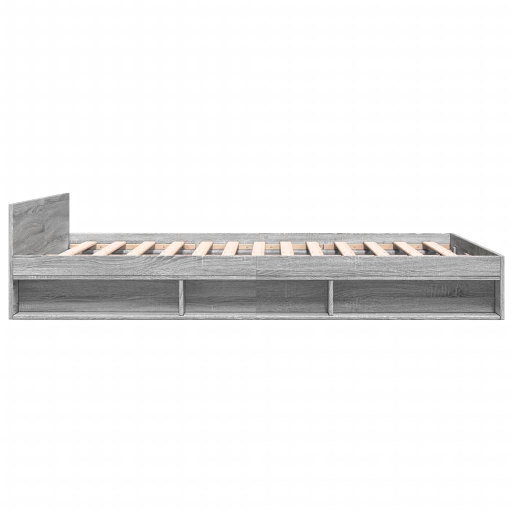 Πλαίσιο Κρεβατιού με συρτάρια Γκρι sonoma 135x190εκ. Επεξ. Ξύλο
