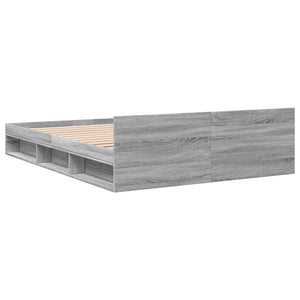 Πλαίσιο Κρεβατιού με συρτάρια Γκρι sonoma 135x190εκ. Επεξ. Ξύλο