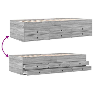 Καναπές Κρεβάτι με Συρτάρια Χωρίς Στρώμα Γκρι Sonoma 100x200εκ.