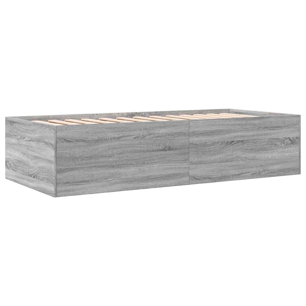 Καναπές Κρεβάτι με Συρτάρια Χωρίς Στρώμα Γκρι Sonoma 90x190 εκ.