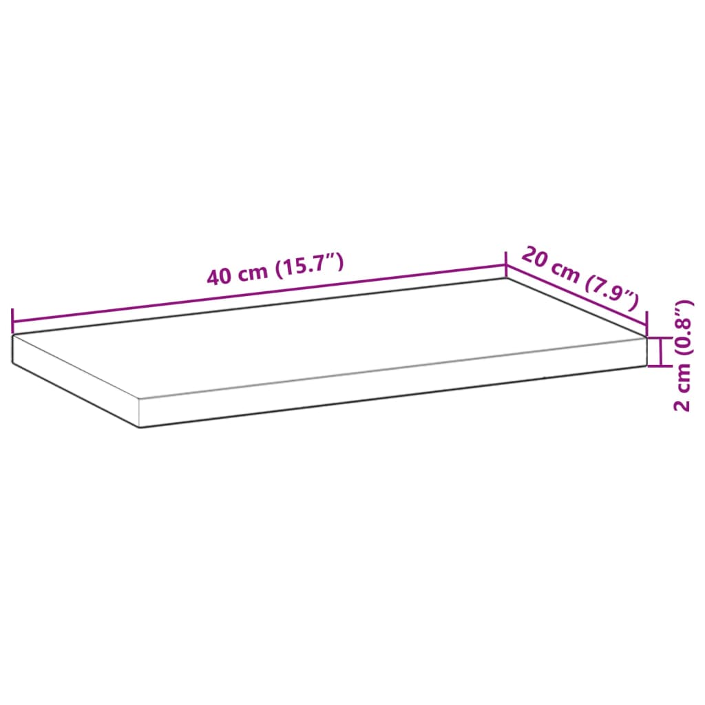 Ράφι Πλωτό 40x20x2 εκ. από Μασίφ Ξύλο Ακακίας χωρίς Επεξεργασία - Pakobazaar