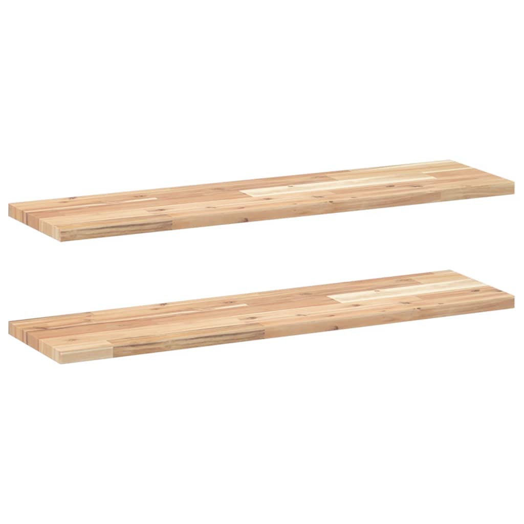 Ράφια Πλωτά 2 τεμ. 100x20x2 εκ. από Μασίφ Ξύλο Ακακίας - Pakobazaar