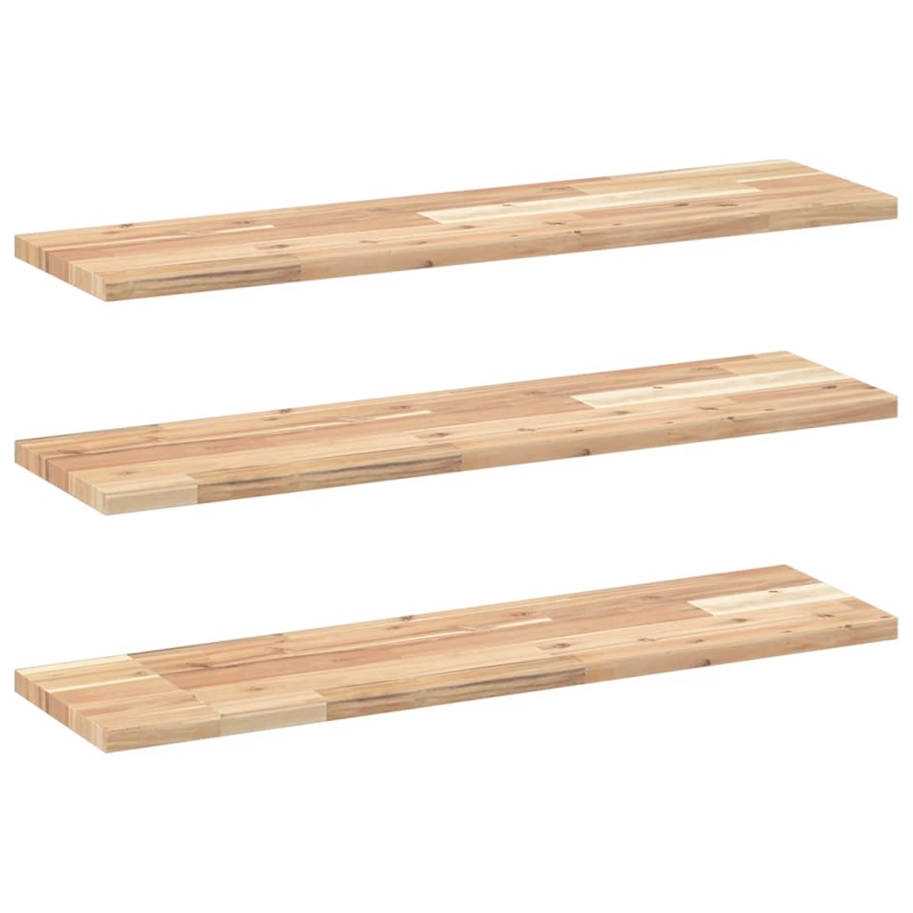 Ράφια Πλωτά 3 τεμ. 100x20x2 εκ. από Μασίφ Ξύλο Ακακίας - Pakobazaar