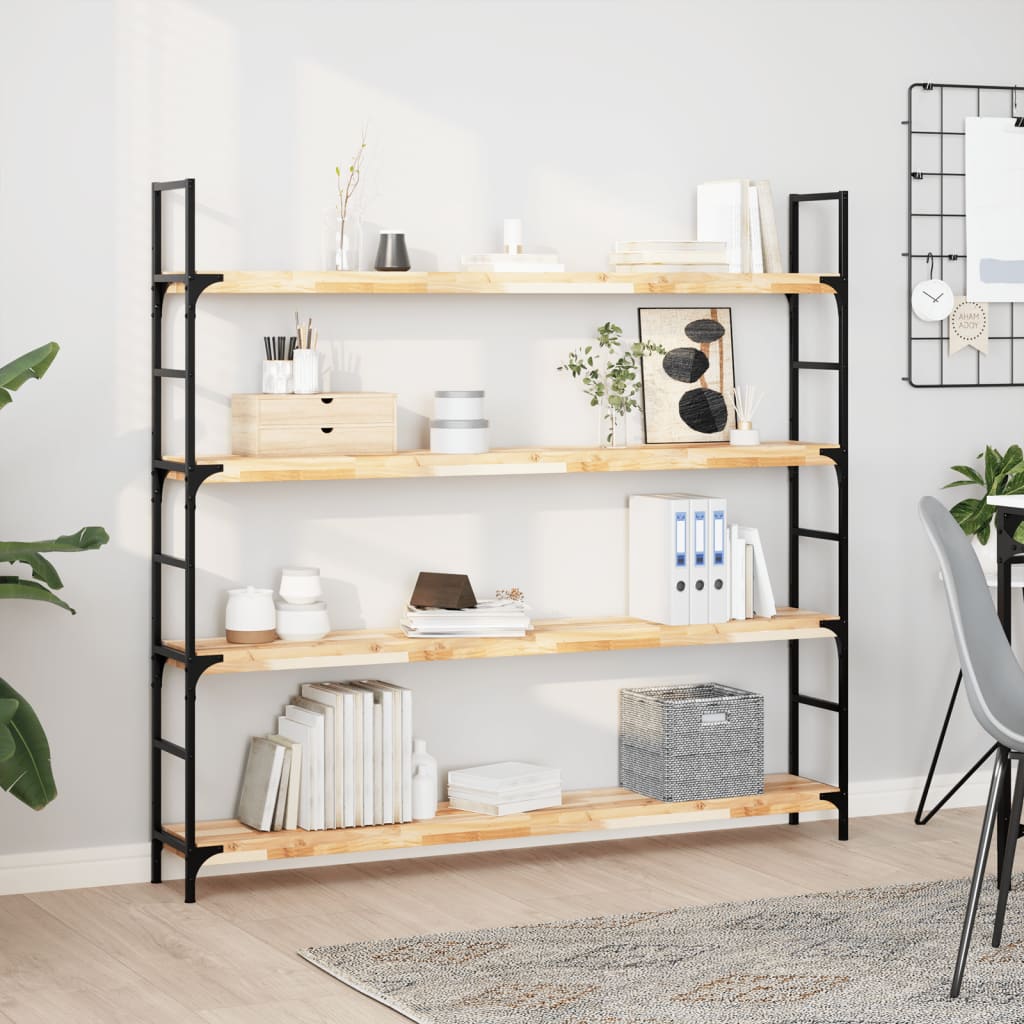 Ράφια Πλωτά 4 τεμ. 140x20x4 εκ. από Μασίφ Ξύλο Ακακίας - Pakobazaar