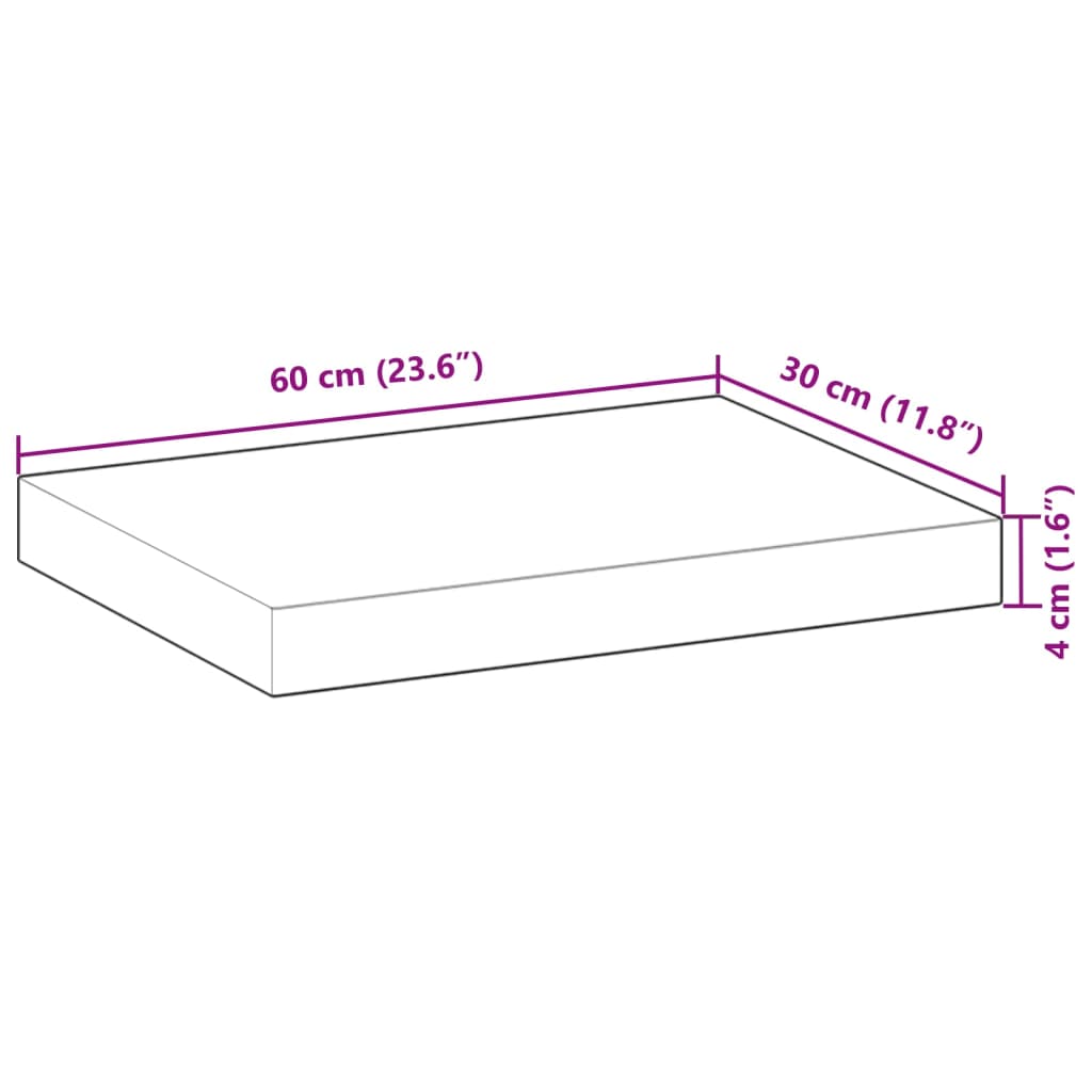 Ράφι Πλωτό 60x30x4 εκ. από Μασίφ Ξύλο Ακακίας χωρίς Επεξεργασία - Pakobazaar