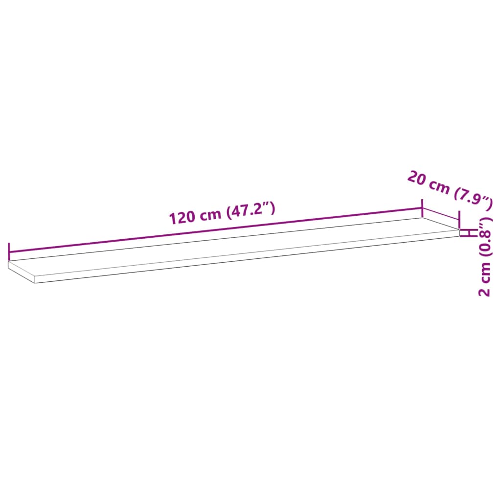 Ράφια Πλωτά 4 τεμ. 120x20x2 εκ. από Μασίφ Ξύλο Ακακίας με Φινίρισμα Λαδιού - Pakobazaar