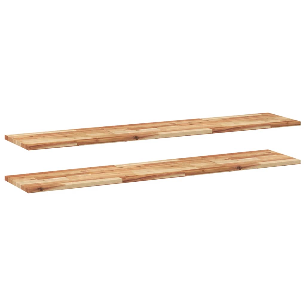 Ράφια Πλωτά 2 τεμ. 120x30x2 εκ. από Μασίφ Ξύλο Ακακίας με Φινίρισμα Λαδιού - Pakobazaar
