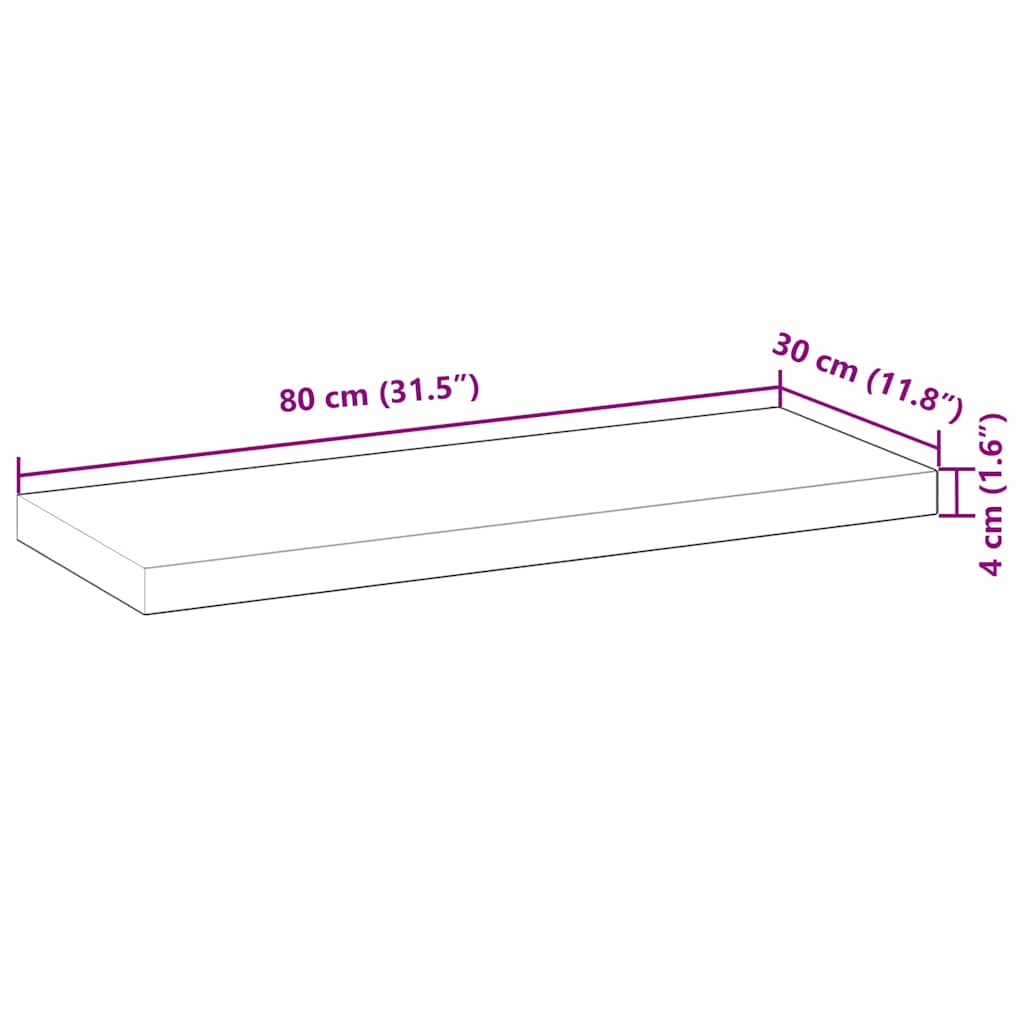 Ράφια Πλωτά 3 τεμ. 80x30x4 εκ. από Μασίφ Ξύλο Ακακίας με Φινίρισμα Λαδιού - Pakobazaar