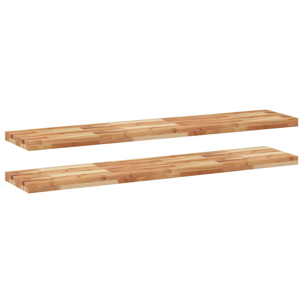 Ράφια Κρεμαστά 2 Τεμ. 160x30x4εκ. Φινίρισμα Λαδιού Μασίφ Ακακία