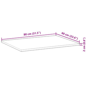 Επιφάνεια Νιπτήρα Μπάνιου Ακατέργαστη 80x60x2 εκ. Μασίφ Ακακία - Pakobazaar