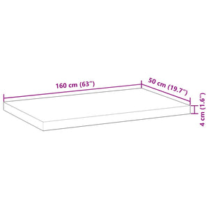 Επιφάνεια Νιπτήρα Μπάνιου Ακατέργαστη 160x50x4 εκ. Μασίφ Ακακία