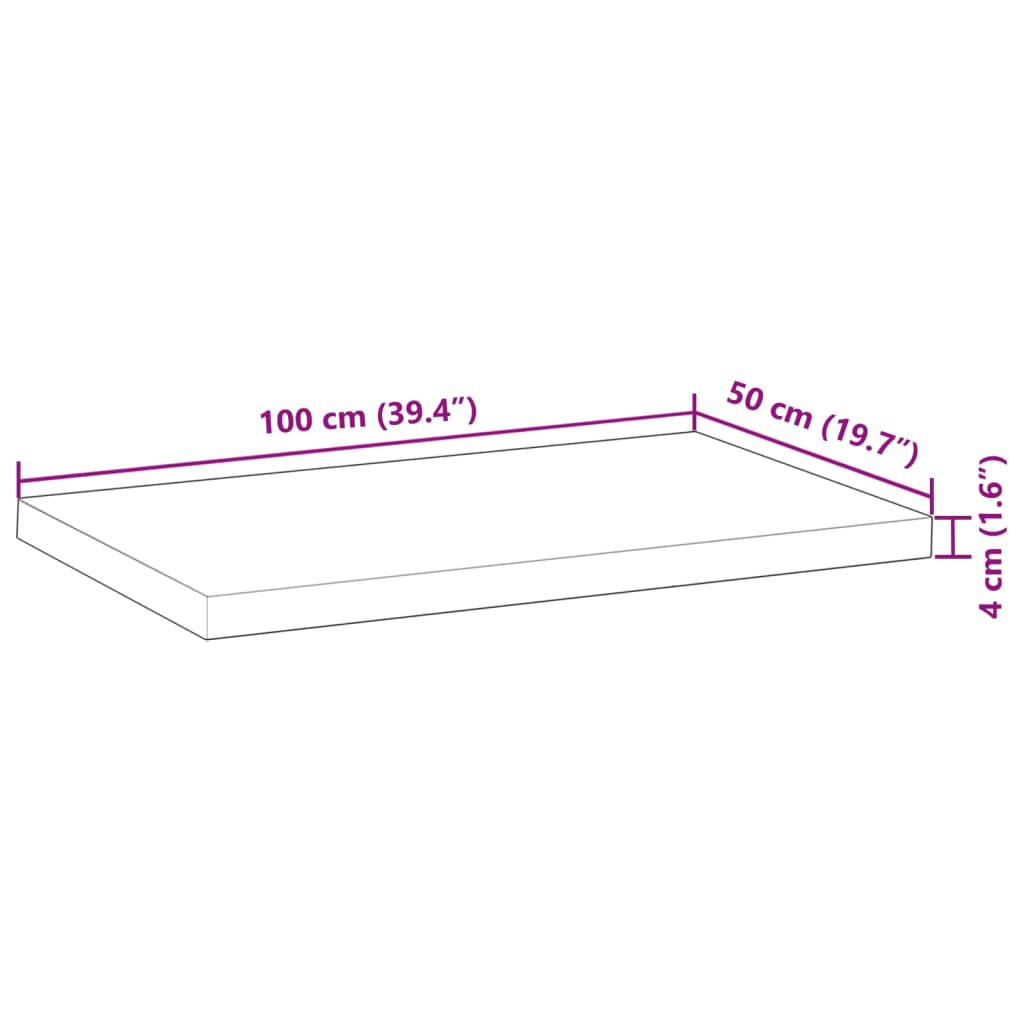 Επιφ. Νιπτήρα Μπάνιου Φινίρισμα Λαδιού 100x50x4 εκ Μασίφ Ακακία - Pakobazaar