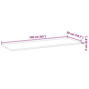 Επιφάνεια Τραπεζιού 160x50x2 εκ. Μασίφ Ξύλο Ακακίας - Pakobazaar