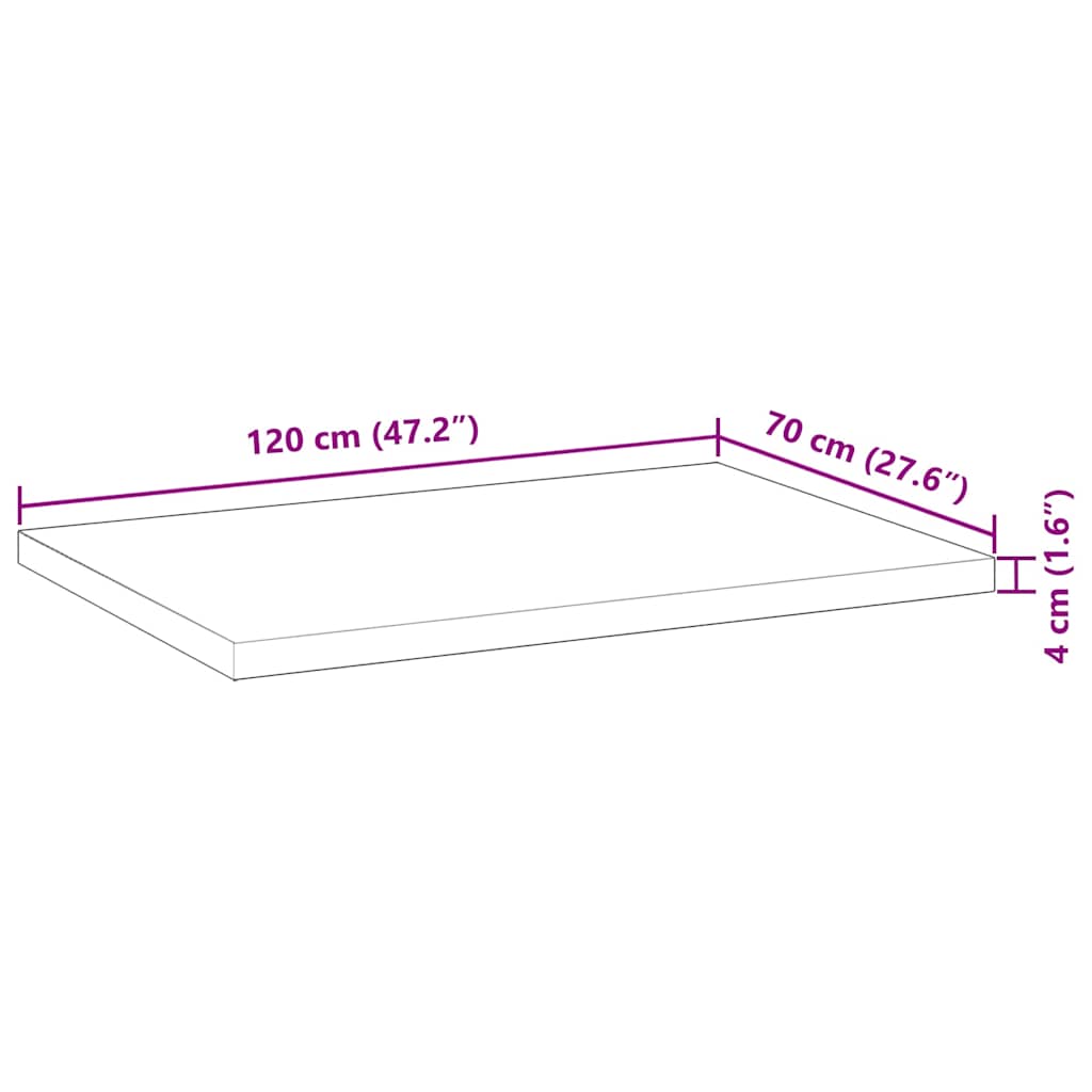 Επιφάνεια Τραπεζιού 120x70x4 εκ. Μασίφ Ξύλο Ακακίας