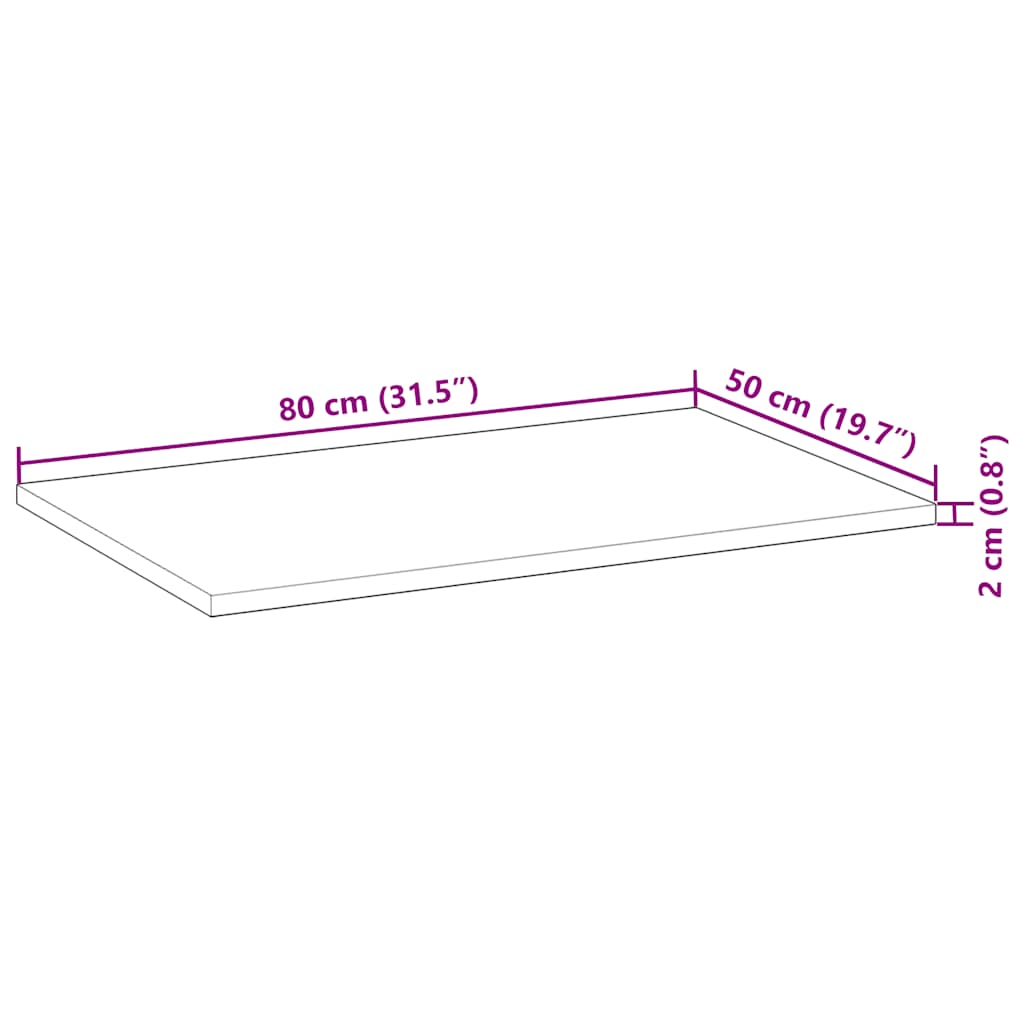 Επιφάνεια Τραπεζιού Φιν. Λαδιού 80x50x2 εκ. Μασίφ Ξύλο Ακακίας