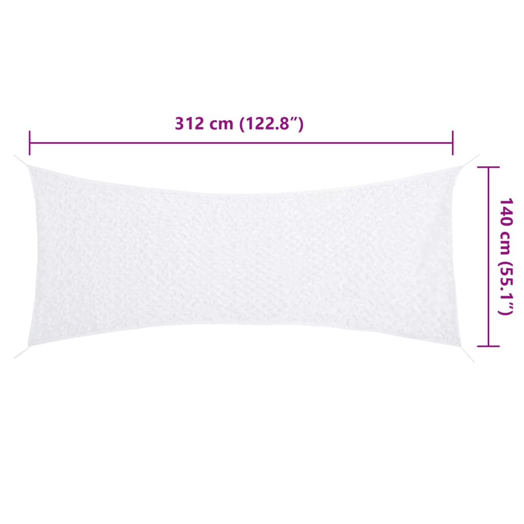 Δίχτυ Σκίασης Παραλλαγής Λευκό 312x140 εκ. με Σάκο Αποθήκευσης - Pakobazaar