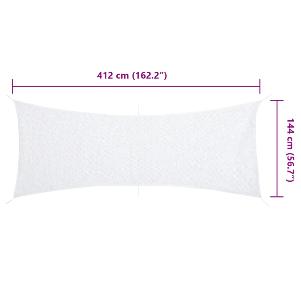 Δίχτυ Σκίασης Παραλλαγής Λευκό 412x144 εκ. με Σάκο Αποθήκευσης - Pakobazaar