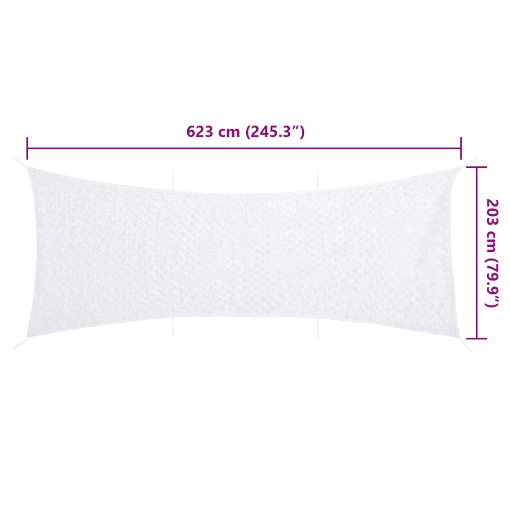 Δίχτυ Σκίασης Παραλλαγής Λευκό 623x203 εκ. με Σάκο Αποθήκευσης - Pakobazaar
