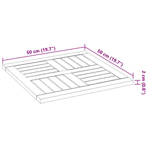 Επιφάνεια Τραπεζιού Τετράγωνη 50x50x2 εκ. Μασίφ Ξύλο Ακακίας