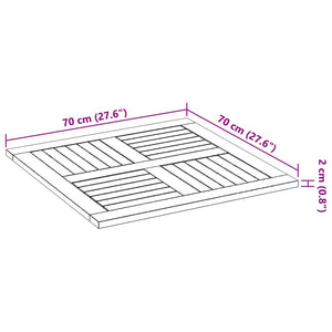 Επιφάνεια Τραπεζιού Τετράγωνη 70x70x2 εκ. Μασίφ Ξύλο Ακακίας
