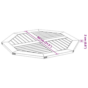 Επιφάνεια Τραπεζιού Οκτάγωνη 80x80x2,2 εκ. Μασίφ Ξύλο Ακακίας