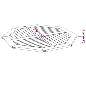 Επιφάνεια Τραπεζιού Οκτάγωνη 90x90x2,2 εκ. Μασίφ Ξύλο Ακακίας
