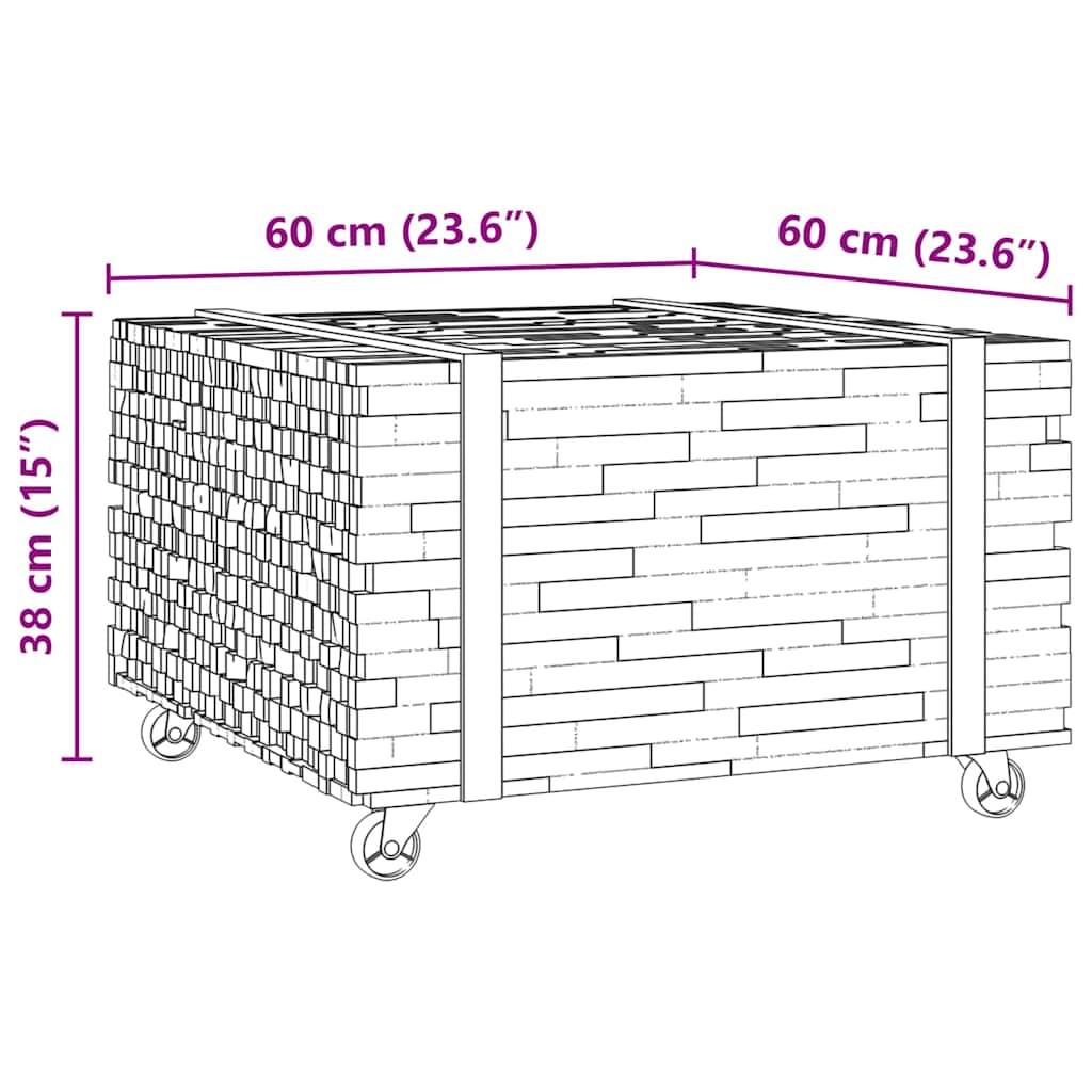 Τραπεζάκι σαλονιού Καφέ 60 x 60 x 38 cm Στερεό Ξύλο Τίκ