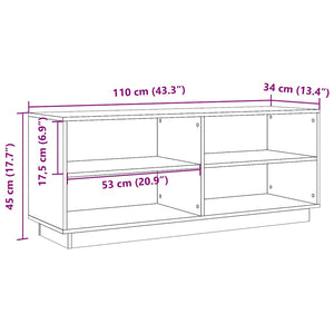 Παπουτσοθήκη Καφέ Κεριού 110 x 34 x 45 εκ. Μασίφ Ξύλο Πεύκου - Pakobazaar